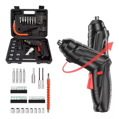 Multifunctional 45pcs Cordless Lithium-Ion Power Drill Driver and Screwdriver Set Industrial DIY Grade Battery Operated