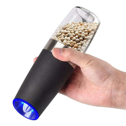 Wholesale Electric ABS Portable Gravity Salt Pepper Mill with LED Light Automatic Pepper Mill