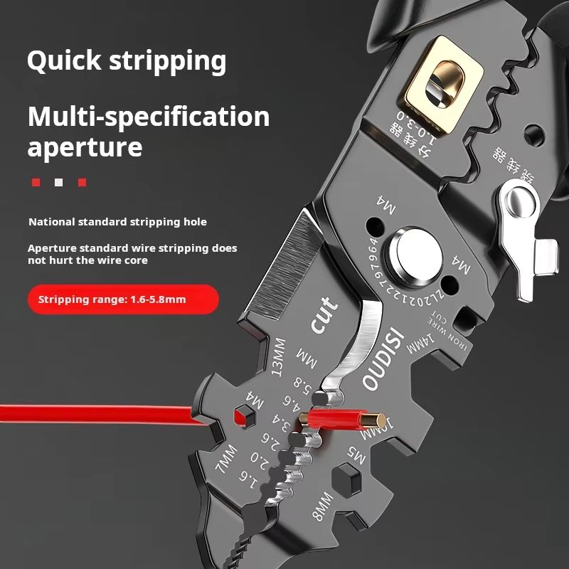 25 in 1 Multi-purpose High Carbon Steel Electrician's Wire Stripping Pliers Winding Cutting Pressure Wire Special Tools