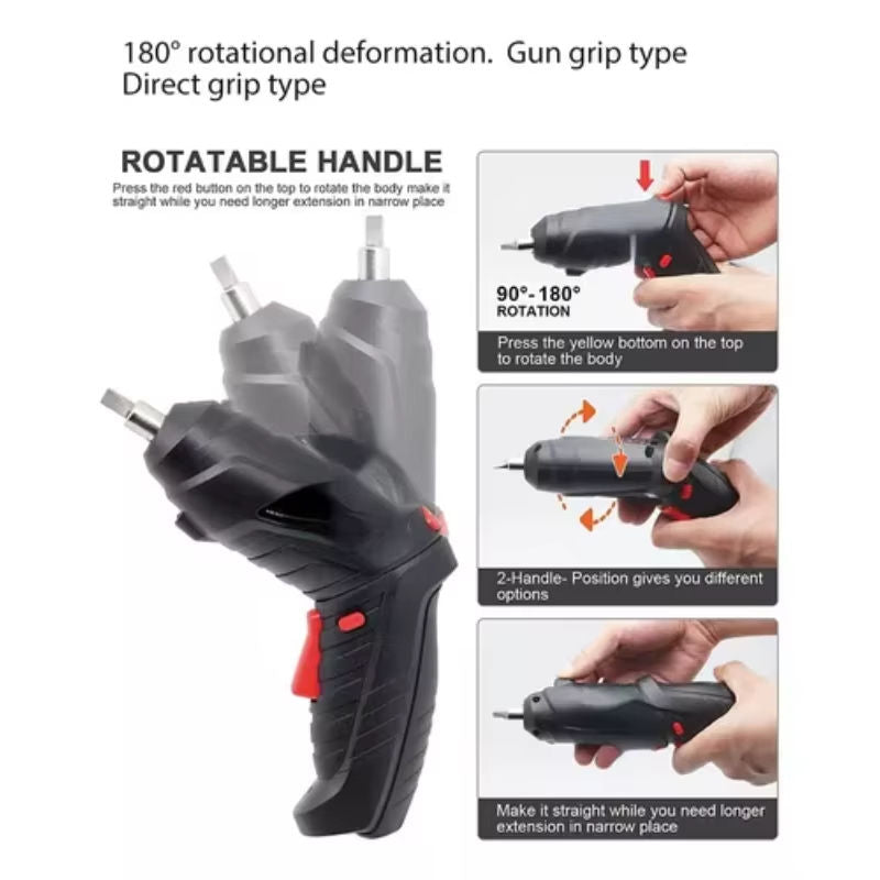 Multifunctional 45pcs Cordless Lithium-Ion Power Drill Driver and Screwdriver Set Industrial DIY Grade Battery Operated