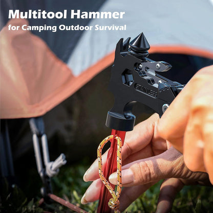 16-in-1 Industrial Grade Portable Hammer Multi Tool Aluminum OEM Hiking Folding Blades Screwdrivers Pliers Hunting EDC Cool