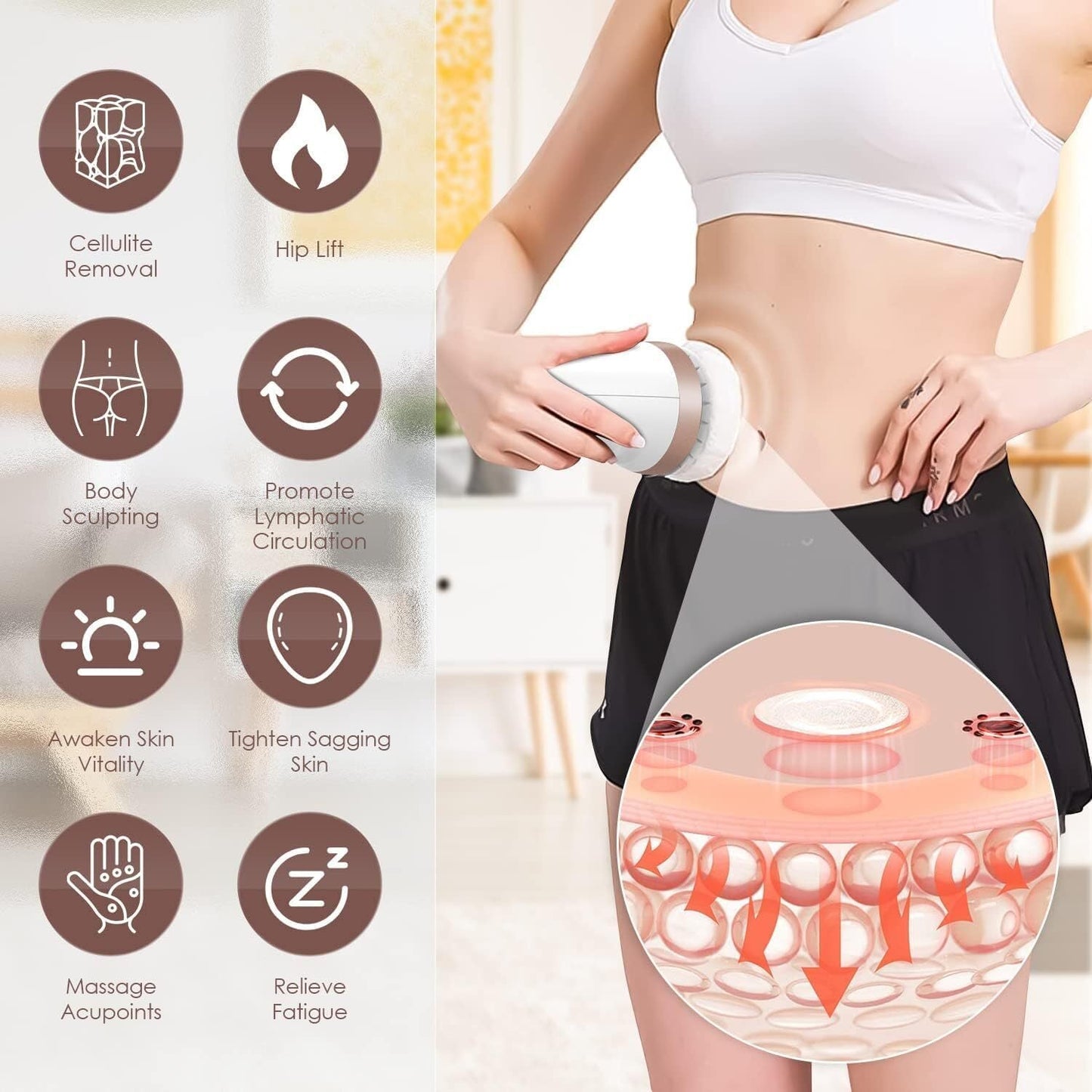 3 Heads Fat Burning Device Electric Anti Cellulite Hand Held Cellulite Massage Massage Body Sculpting Massager Machine