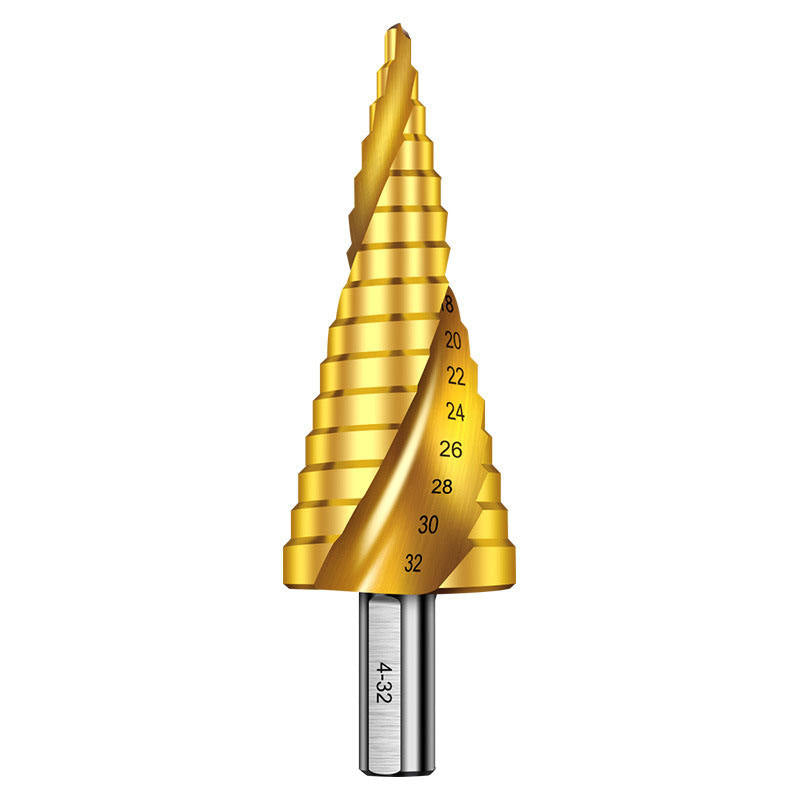 HSS 4241 Step Drill Bits Titanium Coated with Hexagon Shank Straight Groove Twist Drill