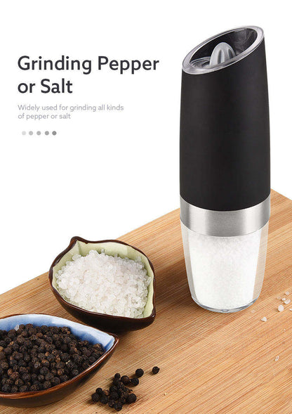 Wholesale Electric ABS Portable Gravity Salt Pepper Mill with LED Light Automatic Pepper Mill