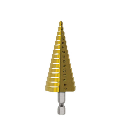 HSS 4241 Step Drill Bits Titanium Coated with Hexagon Shank Straight Groove Twist Drill