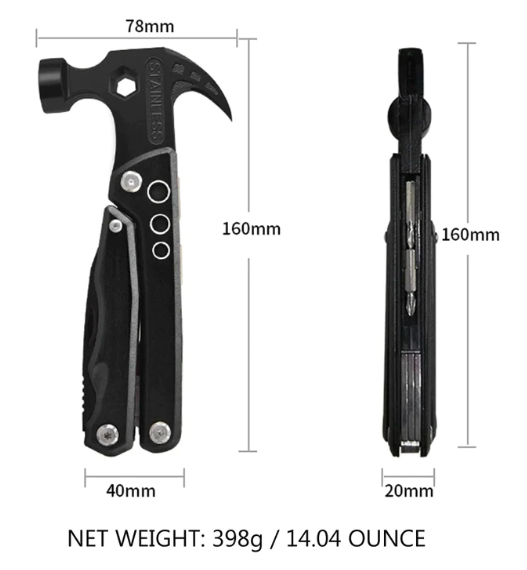 7 in 1 Claw Hammer Hot Selling Outdoor Tool Portable Folding Multi-Function Hammer Car Emergency Multi-Function Claw Hammer