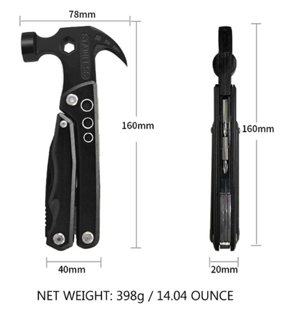 7 in 1 Claw Hammer Hot Selling Outdoor Tool Portable Folding Multi-Function Hammer Car Emergency Multi-Function Claw Hammer