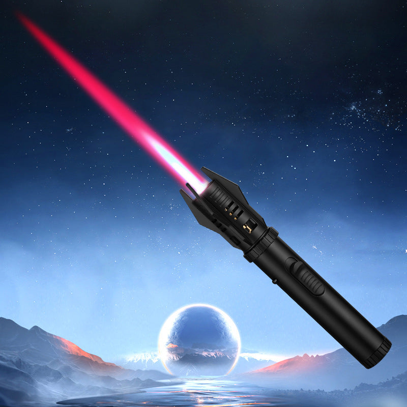 Custom Large Size Lightsaber Shape Windproof Metal Refilled Lighter Torch Function Eco-Friendly BBQ Camping Outdoor Kitchen Home