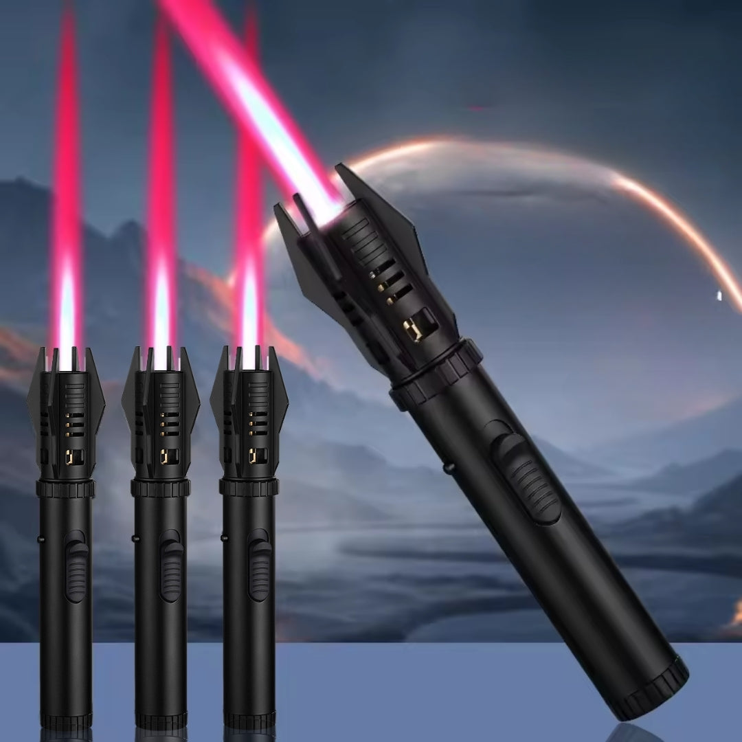 Custom Large Size Lightsaber Shape Windproof Metal Refilled Lighter Torch Function Eco-Friendly BBQ Camping Outdoor Kitchen Home